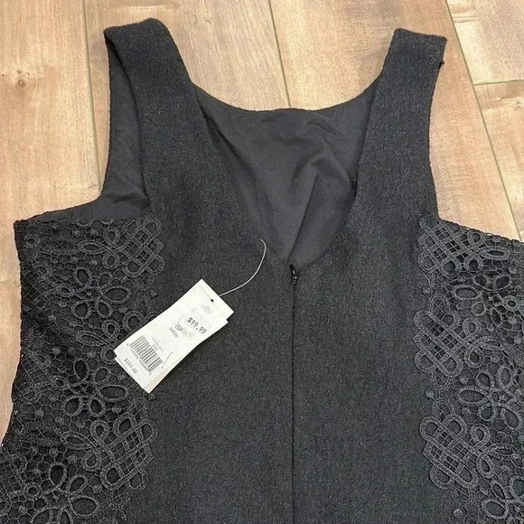 NWT Banana Republic Wool Blend Petite Black Lace-Side Sheath Dress Sz 8 Petite - Picture 11 of 13